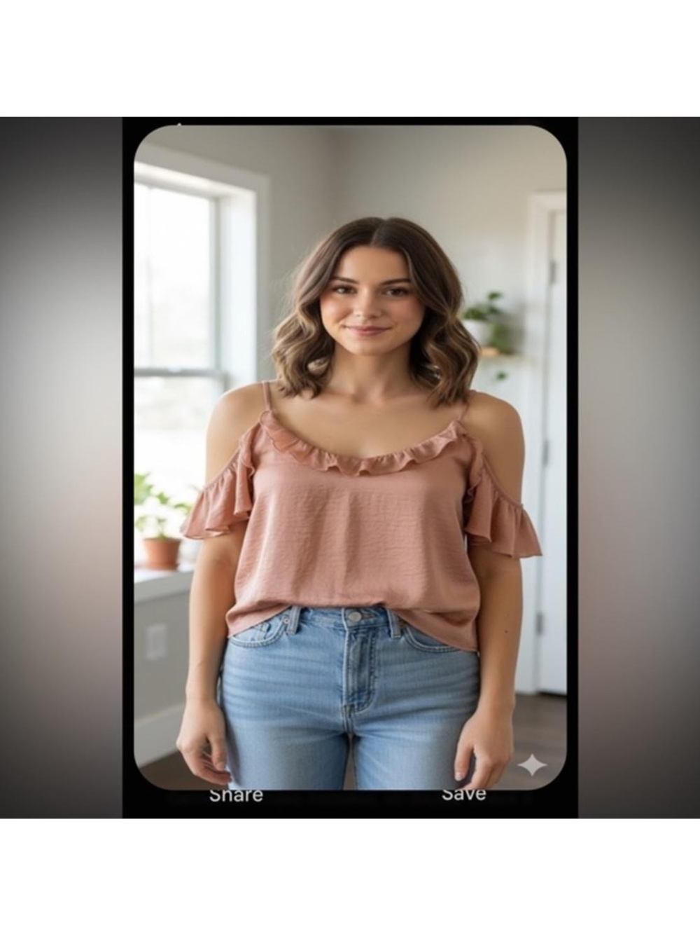 Free People Dusty Rose Cold-Shoulder Ruffle Cami